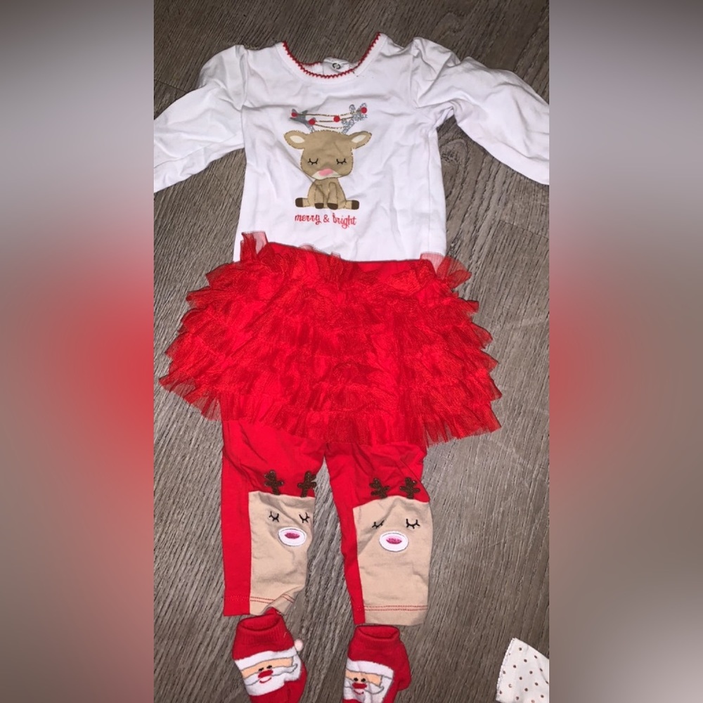 Baby girl Christmas matching set and socks